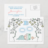 Sweet Little Boy Baby shower Postcard Invitations (Devant / Derrière)