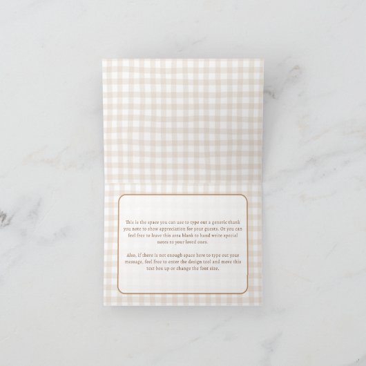 Sweet Little Bun in the Oven Baby Shower Folding Bedankkaart (Binnen)