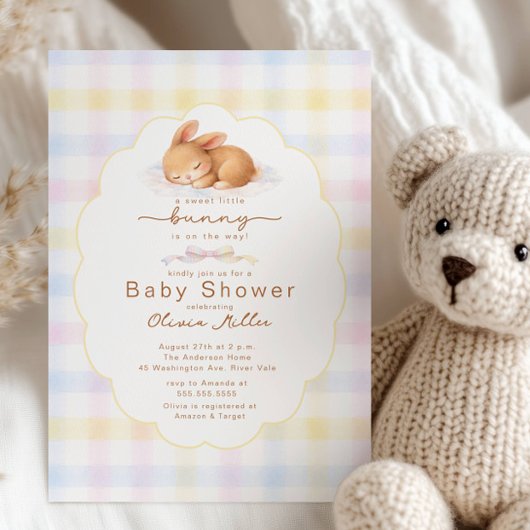 Sweet Little Bunny Baby Shower Invitation