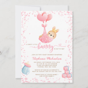 Sweet Little Bunny Rabbit Meisje Baby shower Kaart