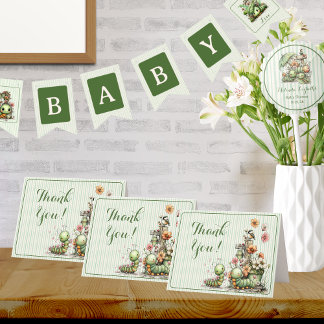 Sweet Little Caterpillar Baby Shower  Bedankkaart