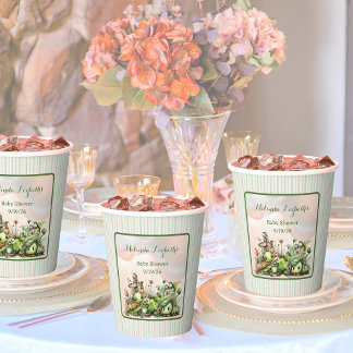 Sweet Little Caterpillar Garden Baby Shower Party Papieren Bekers