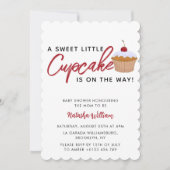 Sweet Little Cherry Cupcake baby shower Kaart (Voorkant)