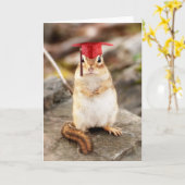 Sweet Little Chipmunk Afstuderen Wenskaart Kaart (Gele Bloem)