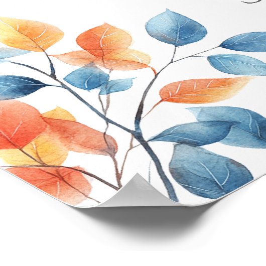 Sweet Little Citrouille Baby shower bleu Affiche d (Coin)