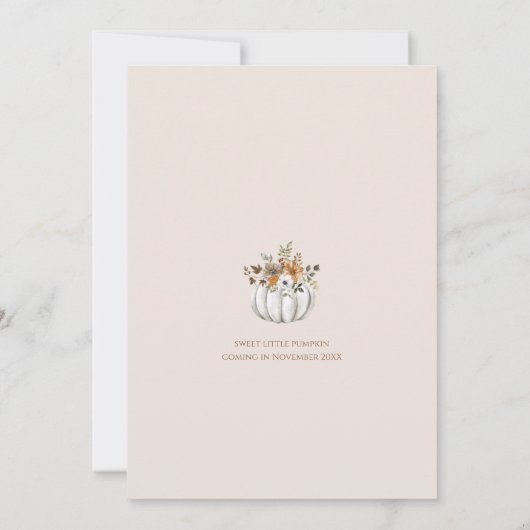 Sweet Little Citrouille Baby shower Invitation (Dos)