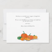 Sweet Little Citrouille Photo Fall Baby Faire-part (Dos)