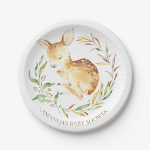Sweet Little Deer Baby shower 7-inch Bord