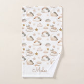 Sweet Little Deer Nuages et étoiles Elégant Boho (Serviette à main)