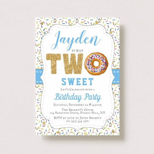 Sweet Little Donut Boys Invitations 2e anniversair
