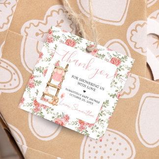 Sweet Little Girl Boho Baby shower Square Bedankjes Labels