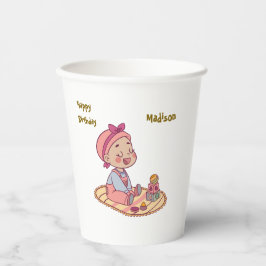 Sweet little girl Happy Birthday Papieren Bekers