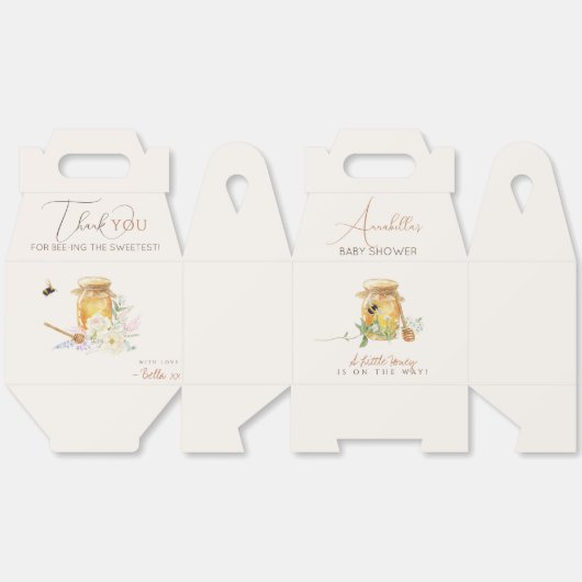 Sweet Little Honey Baby shower Bedankdoosjes (Ongevouwen)
