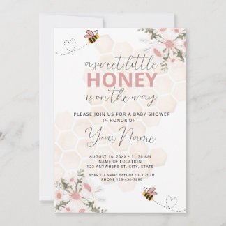 Sweet Little Honey Baby shower Invitation Kaart