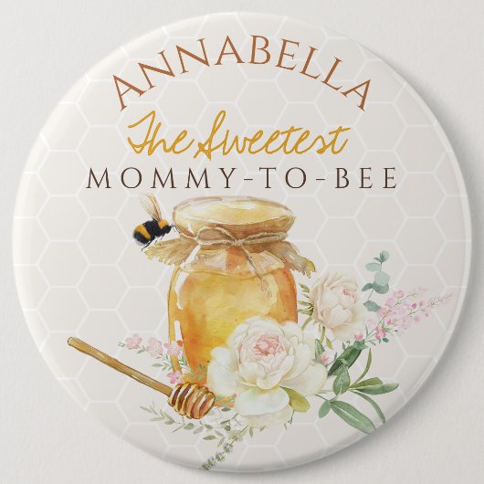 Sweet Little Honey Baby shower Ronde Button 6,0 Cm (Voorkant)