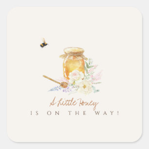 Sweet Little Honey Baby shower Vierkante Sticker