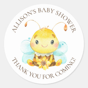 Sweet Little Honey Bee Baby shower Dank u Ronde Sticker