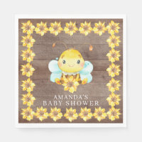 Sweet Little Honey Bee Baby shower Paper Napkins