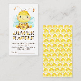 Sweet Little Honey Bee Diaper Raffle Ticket Informatiekaartje