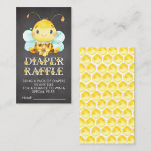 Sweet Little Honey Bee Diaper Raffle Ticket Informatiekaartje