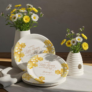 Sweet Little Honey op de weg Bee Baby shower Papieren Bordje