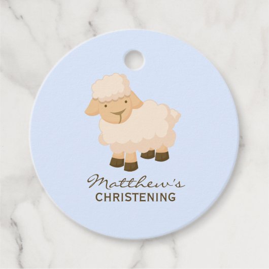 Sweet Little Lamb Baby Baptisme Bedankjes Labels (Voorkant)