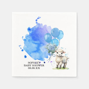 Sweet Little Lamb Blue Hydrangea Balloon Servet