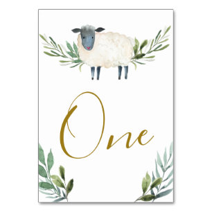 Sweet Little Lamb Green Numéro de table