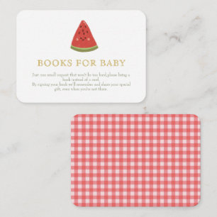 Sweet Little Melon Baby shower. Boeken voor baby Informatiekaartje