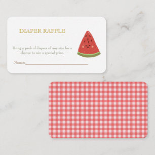 Sweet Little Melon Baby shower Luier Raffle Informatiekaartje