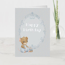 Sweet Little Mouse Birthday Folie Wenskaart