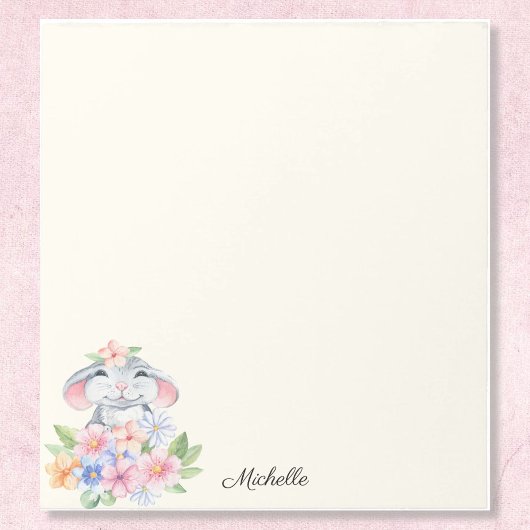 Sweet Little Mouse Floral Notitieblok Jouw naam