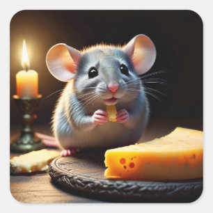 Sweet Little Mouse Vierkante Sticker