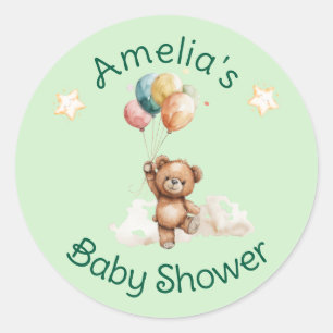 Sweet Little One op de weg Green Baby shower Ronde Sticker