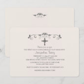 Sweet Little One Pink Religious Uitnodiging (Voorkant / Achterkant)