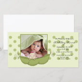 Sweet Little Pea Baby Girl Geboorteaankondiging Aankondiging (Voorkant / Achterkant)