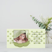 Sweet Little Pea Baby Girl Geboorteaankondiging Aankondiging (Staand voorkant)