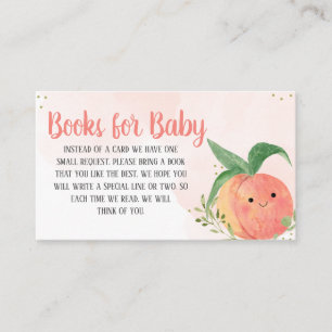 Sweet Little Peach Baby shower boeken voor Baby Informatiekaartje