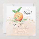 Sweet Little Peach Baby Shower  Invitation (Devant)