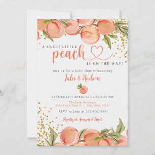 Sweet Little Peach Baby shower Kaart
