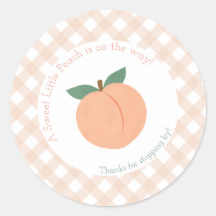 Sweet Little Peach Baby shower Ronde Sticker