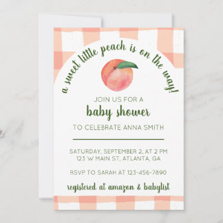 Sweet Little Peach Baby shower uitnodigen Kaart