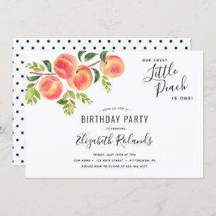 Sweet Little Peach Invitation Anniversaire