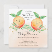 Sweet Little Peaches Twins Baby shower Invitation (Devant)