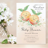 Sweet Little Peaches Twins Baby shower Invitation Kaart