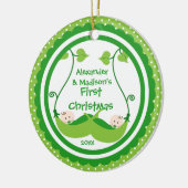 Sweet Little Peas Twin's First Kerstornament Keramisch Ornament (Links)
