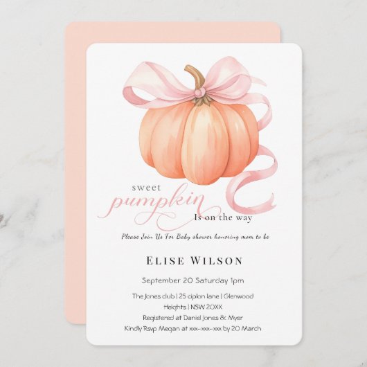 Sweet Little pompoen roze boog is op de weg Kaart (Voorkant / Achterkant)