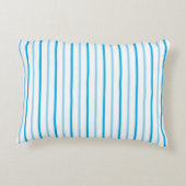 Sweet Little Prince Blue White Stripes Naam Accent Kussen (Achterkant)