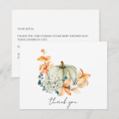 Sweet Little Pumpkin Baby shower Dank u wel Bedankkaart (Voorkant / Achterkant)