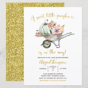 Sweet Little Pumpkin Baby shower Invitation Kaart
